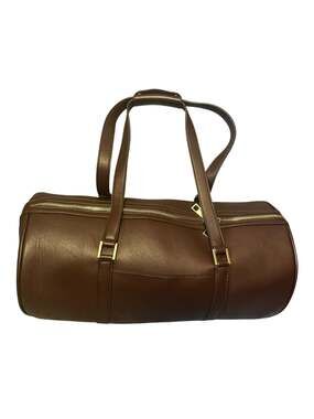 LIKE DREAMS Brown Vegan Leather Travel Duffle Bag